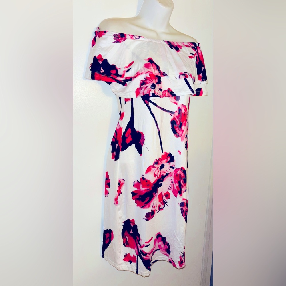 Woman’s Off Shoulder Ruffle Spring summer Dress medium